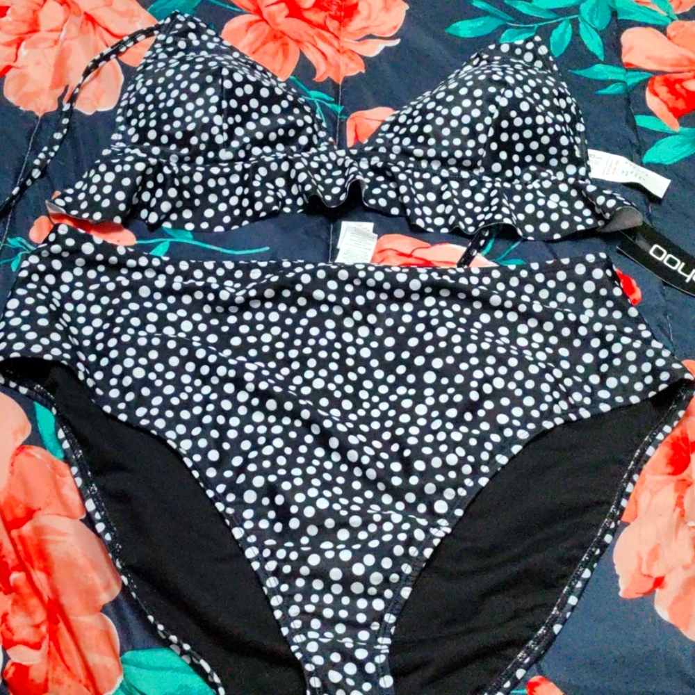 Boohoo plus high wasted bikini